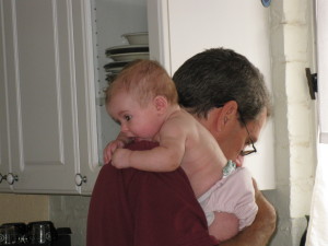 Savanna likes Papa's shoulder
