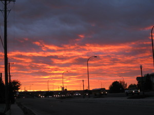 Sunrise as we leave Colorado Springs for home