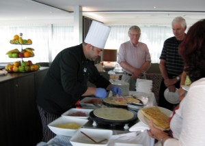 Chef preparing crepes