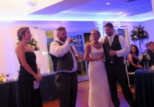 Toasting the bride and groom